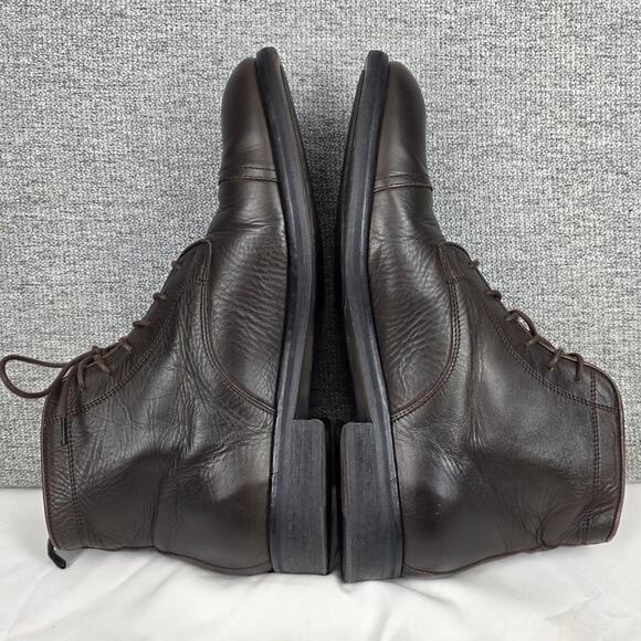ALLSAINTS HARLAND MEN’S CAP‑TOE LEATHER LACE-UP COMBAT BOOTS – BLACK – SIZE 12 main image 7